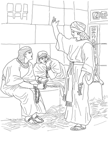 Joseph In Prison Coloring Page